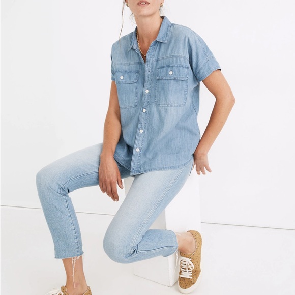 Jane and Delancey Tops - Jane and Delancey Blue Button Down Shirt